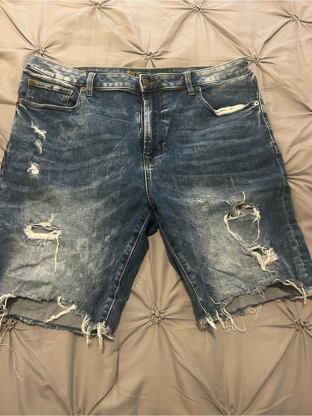 American Eagle Outfitters Distressed Blue Denim Cutoff Shorts